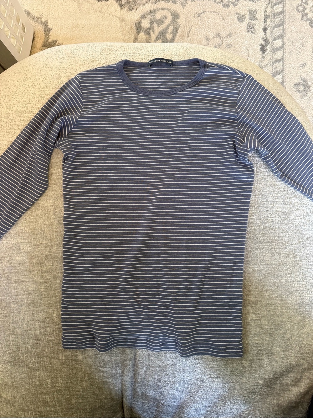 Brandy Melville Blue & White Striped Long Sleeve Top 🤍💙